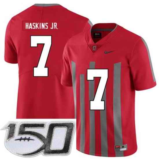 Ohio State Buckeyes 7 Dwayne Haskins Red Elite Nike College Football Stitched 150th Anniversary Patch Jersey